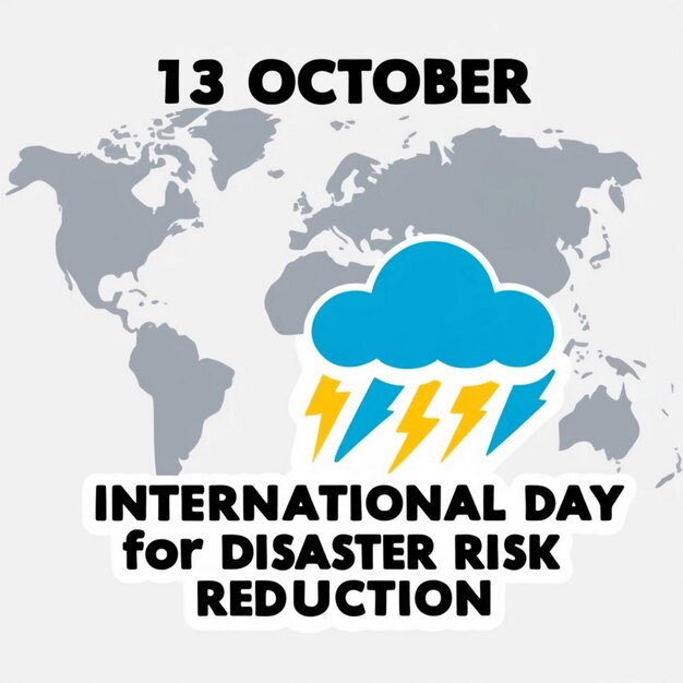 Photo international day for disaster risk reduction vector illustration design