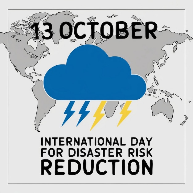 Photo international day for disaster risk reduction vector illustration design