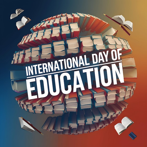 Photo international day of education poster global learning theme