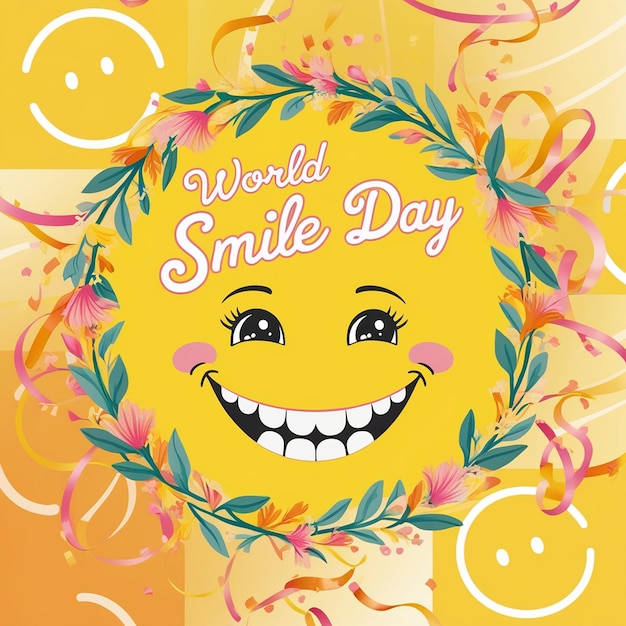 Photo international day of happiness poster design