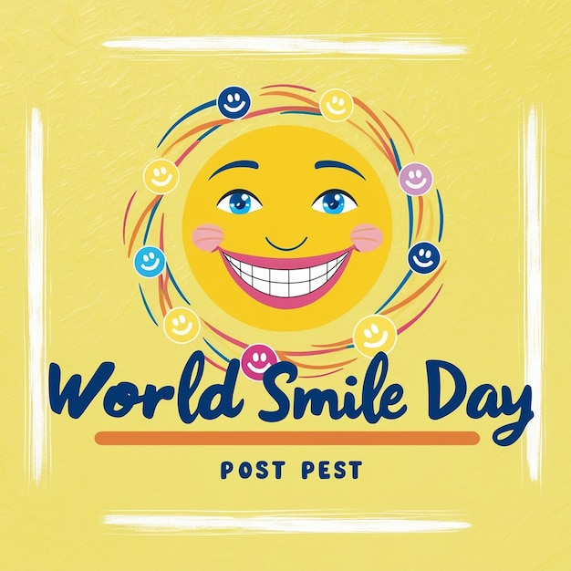 Photo international day of happiness poster design