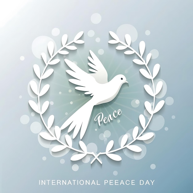 International day of peace in paper style illustration