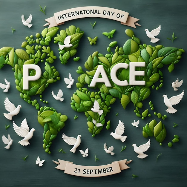 Photo international day of peace poster vector image illustration