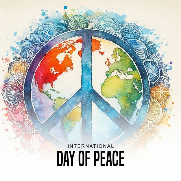 Photo international day of peace social media post banner poster template