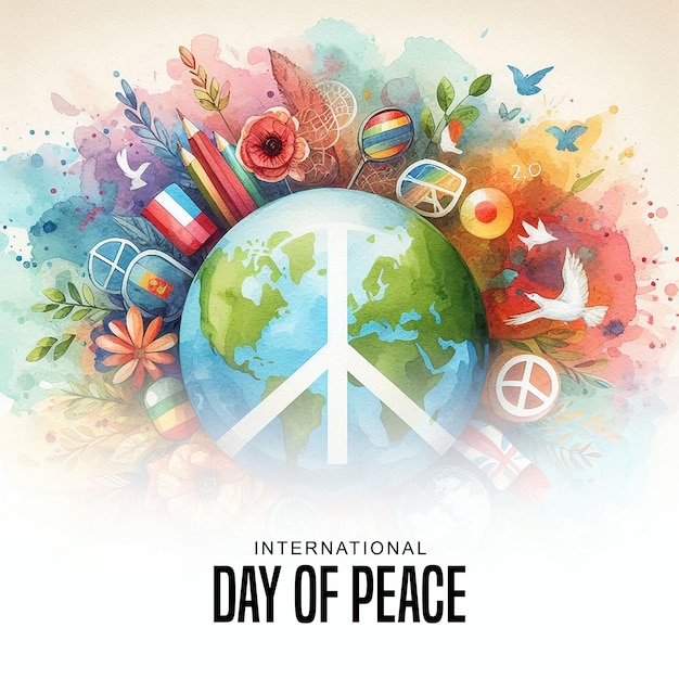 Photo international day of peace social media post banner poster template