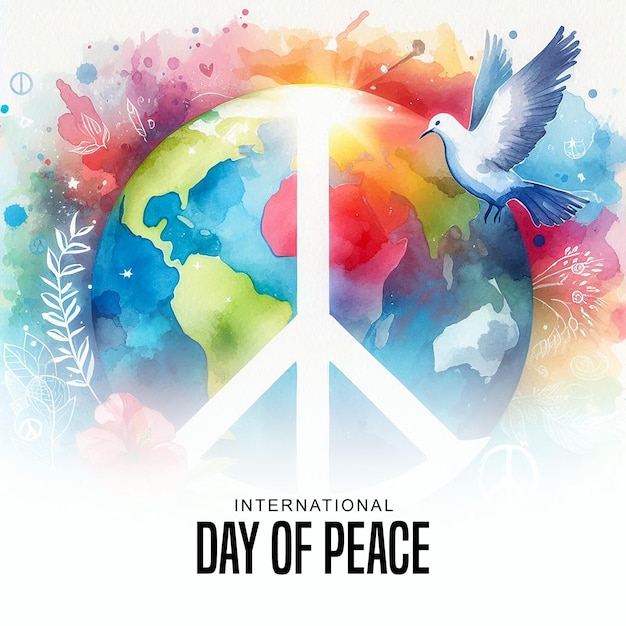 Photo international day of peace social media post banner poster template