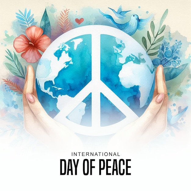 Photo international day of peace social media post banner poster template