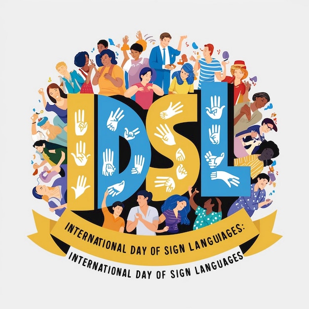 Photo international day of sign languages celebration design