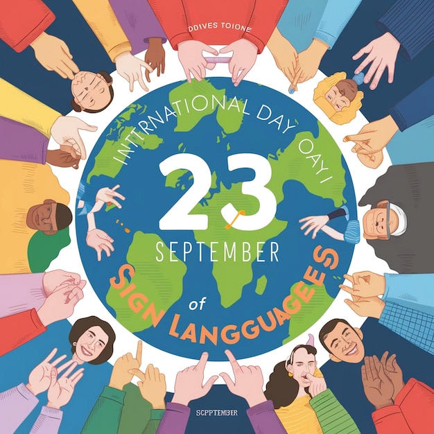 Photo international day of sign languages celebration design