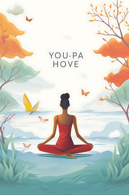 International Day of Yoga With People in Yoga Poses Serene C colorful international Posters Stage