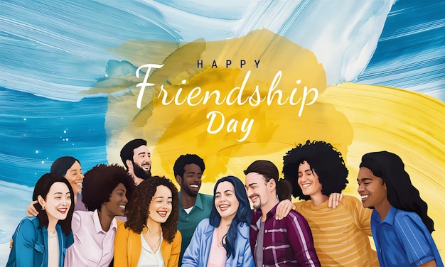 International friendship day background banner poster