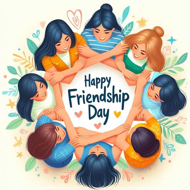 International Friendship Day background design with Friend circle