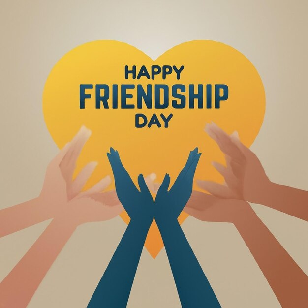 Photo international friendship day background with shaking hands vector template for the celebration