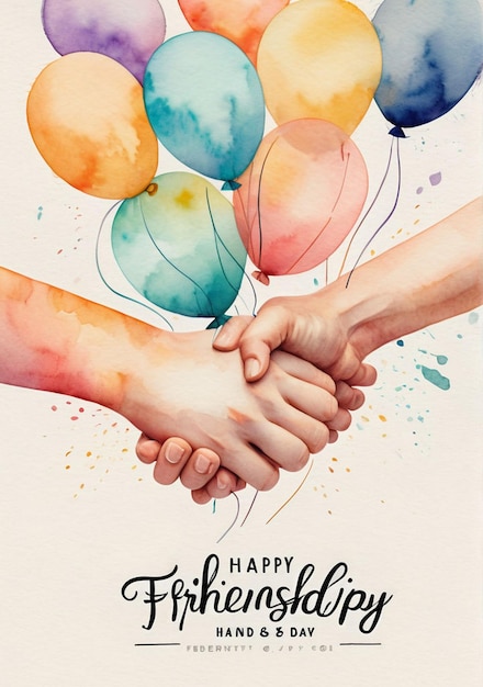 Photo international friendship day gift card bannerposterimage and text