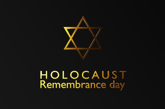 International holocaust remembrance day, star of david on dark background