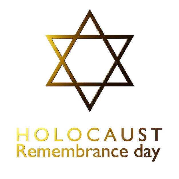 International holocaust remembrance day, star of david on white background, isolate