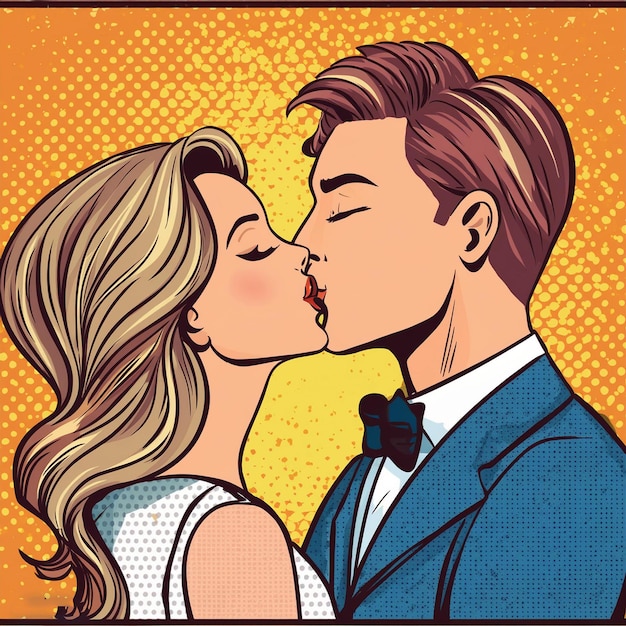 international kissing day man and women kissing illustrations