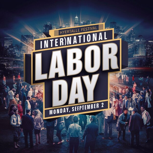 International Labor day celebration with a city