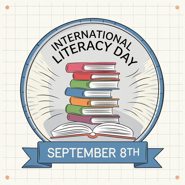 Photo international literacy day and information literacy week template