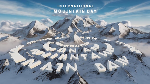 Photo international mountain day flat illustration