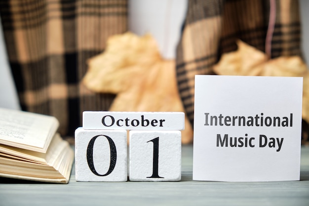 International Music Day of autumn month calendar october.