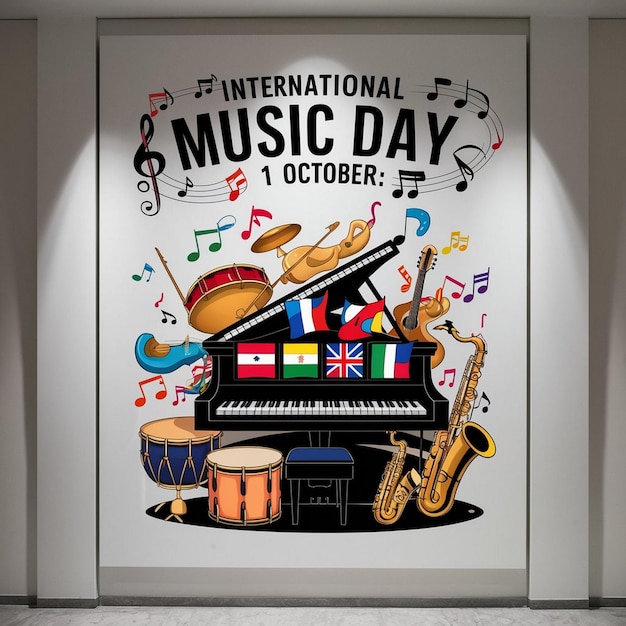 Photo international music day celebration design