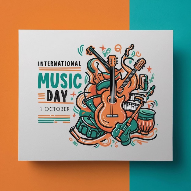 Photo international music day celebration design