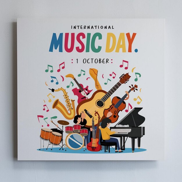 Photo international music day celebration design