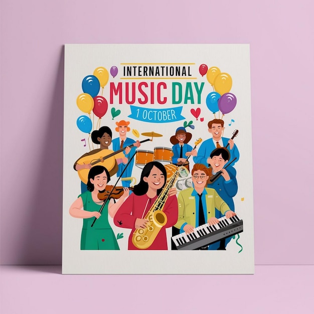 Photo international music day celebration design