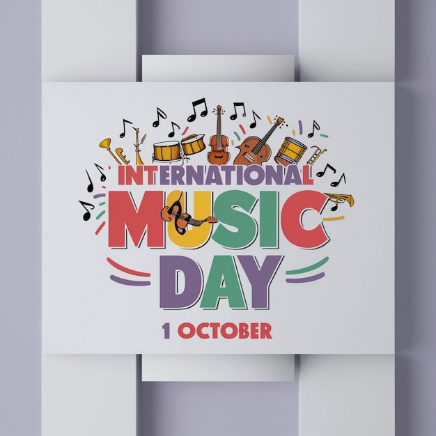 Photo international music day celebration design