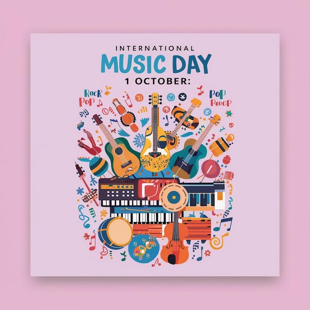 Photo international music day celebration design