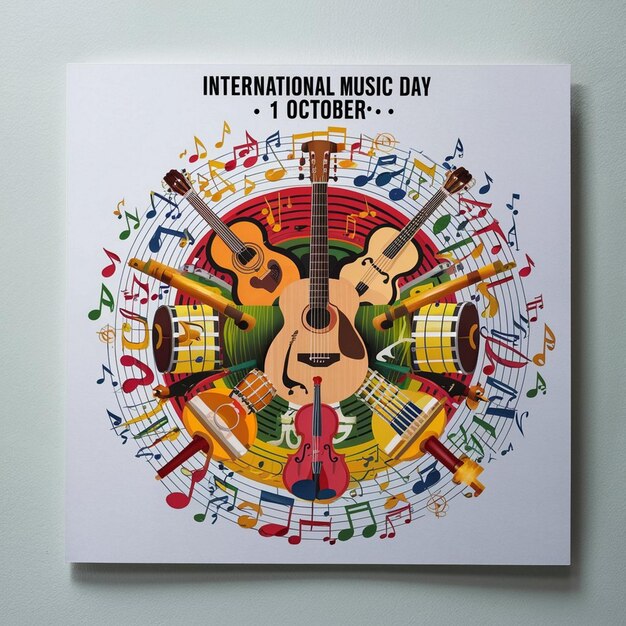 Photo international music day celebration design