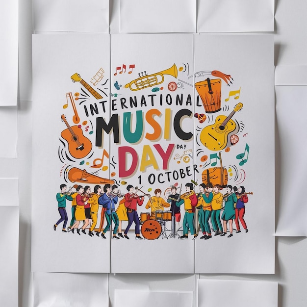 Photo international music day celebration design