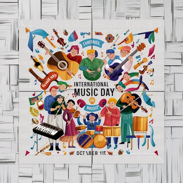 Photo international music day celebration design