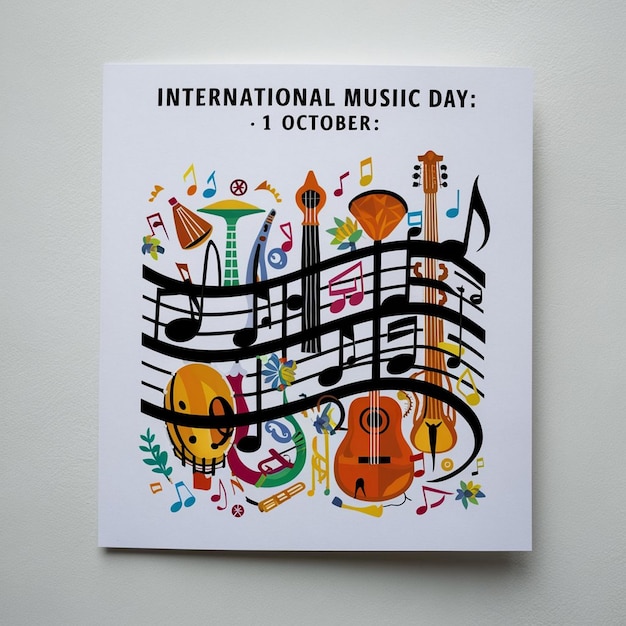 Photo international music day celebration design