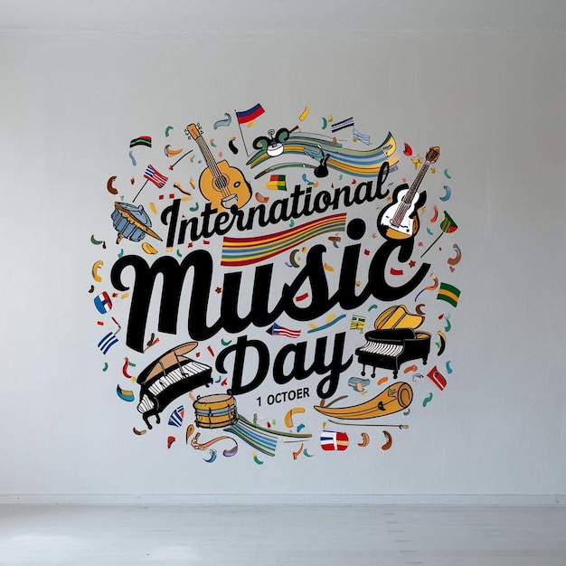 Photo international music day celebration design