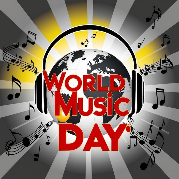 International Music Day Poster Featuring a Musical Instrument