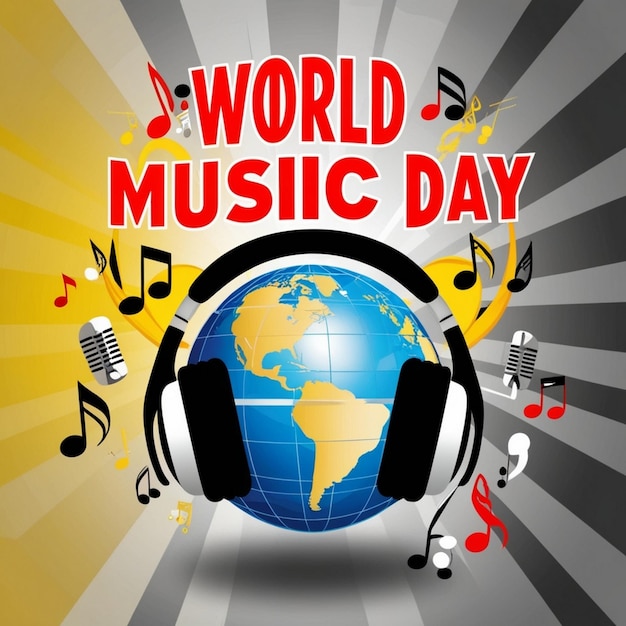 International Music Day Poster Featuring a Musical Instrument