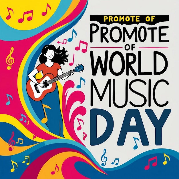 Photo international music day poster featuring a musical instrument