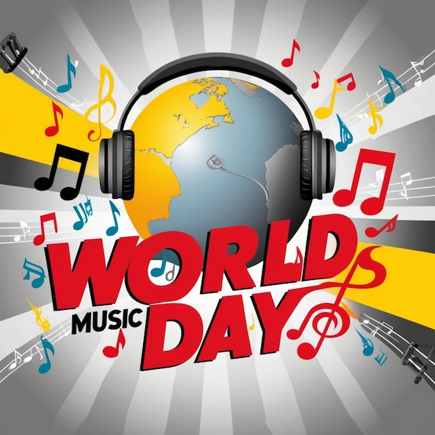 Photo international music day poster featuring a musical instrument