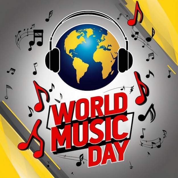 International Music Day Poster Featuring a Musical Instrument