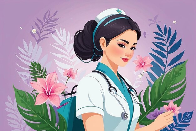 International Nurses Day Vector art May 12th International Nurses Day Floral Design