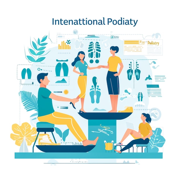 Photo international podiatry day podiatry day concept vector illustration