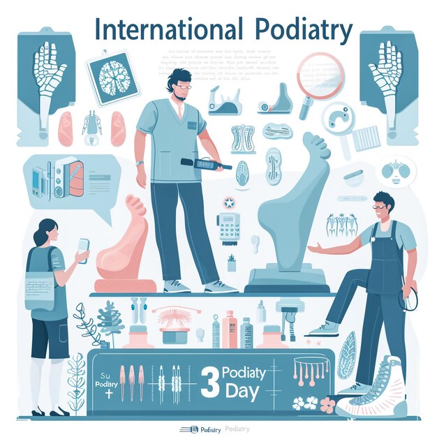 Photo international podiatry day podiatry day concept vector illustration