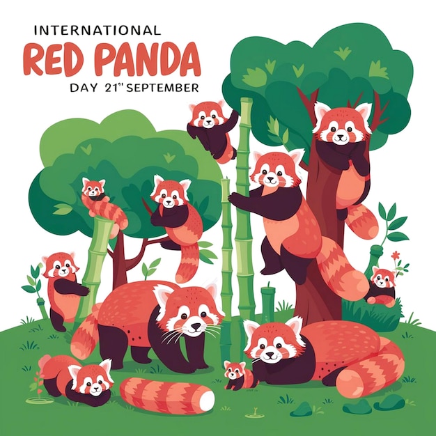 Photo international red panda day celebration design