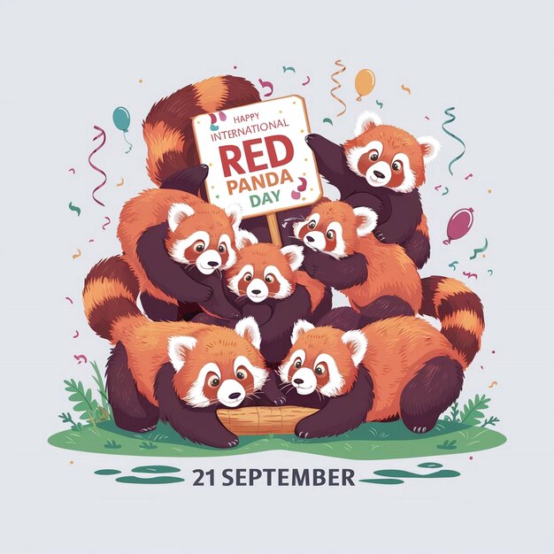 Photo international red panda day celebration design