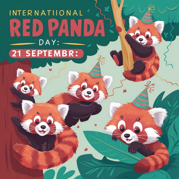 Photo international red panda day celebration design