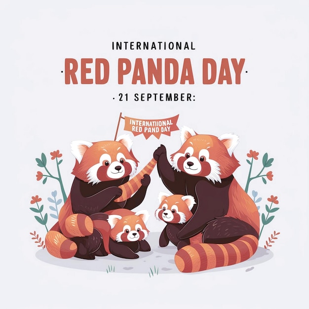 Photo international red panda day celebration design