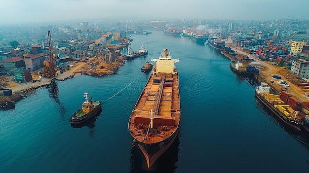 International Shipping Port Aerial View