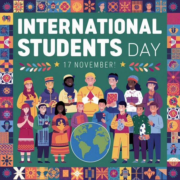 Photo international students day design illustration